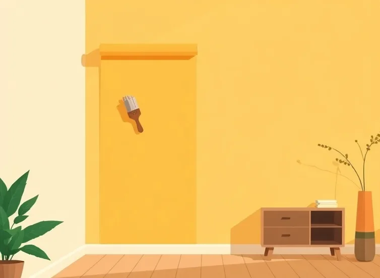 Pose de papier peint, rouleau et brosse à maroufler